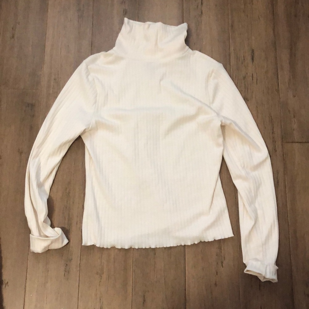 Cream, mock neck sweater